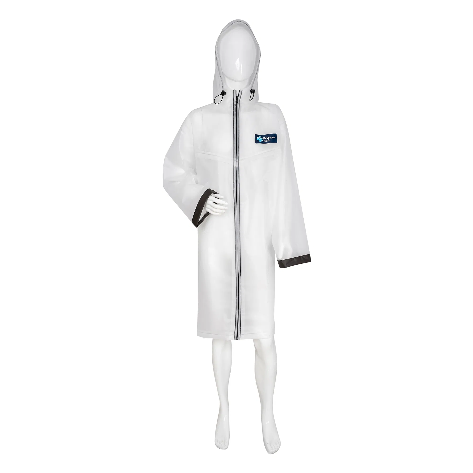 Custom Wearing Long Adult Raincoat with Customized Promoting Slogan