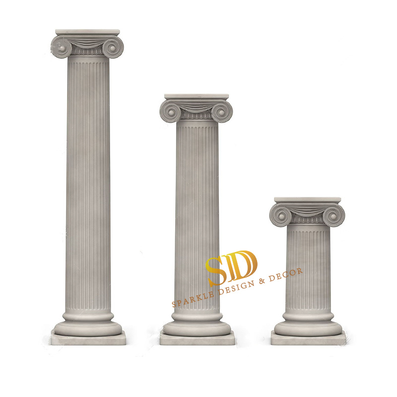 Villa Interior Decoration Italian Carrara White Marble Bathroom Column