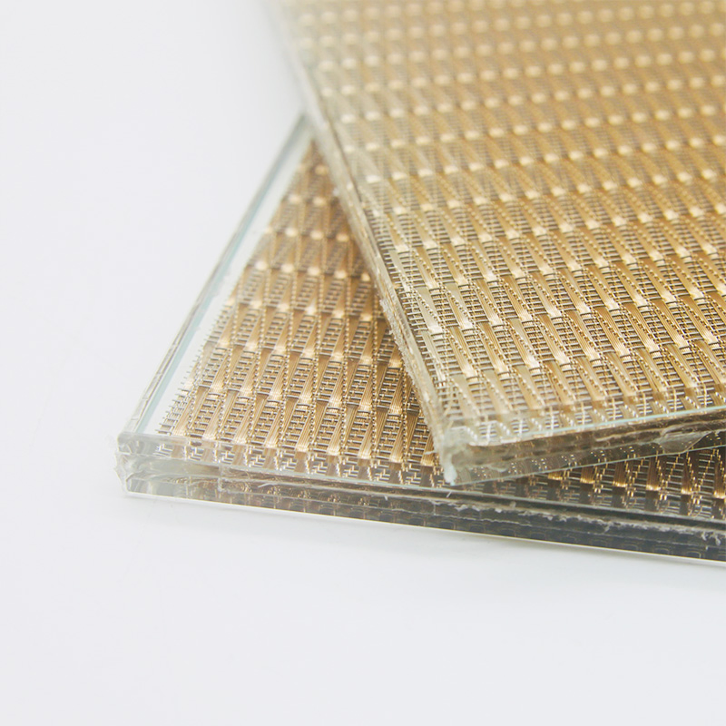 Guangzhou Glass Factory Customized Decorative Art Metal Wire Mesh Laminated Safety Glass