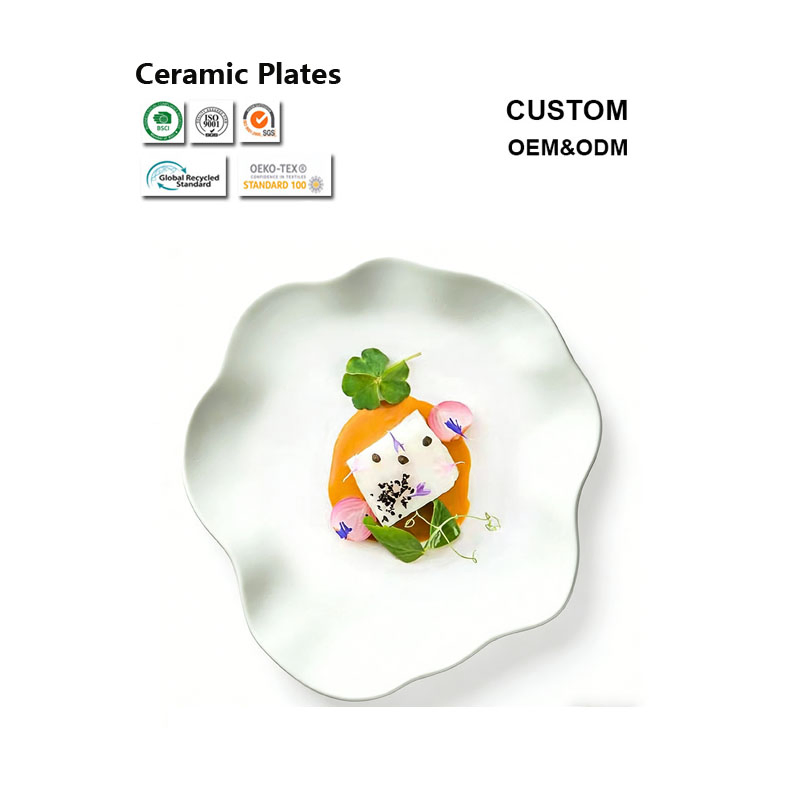 Nordic Modern Ceramic Plates Hotel Banquet Flat Plates for Pasta