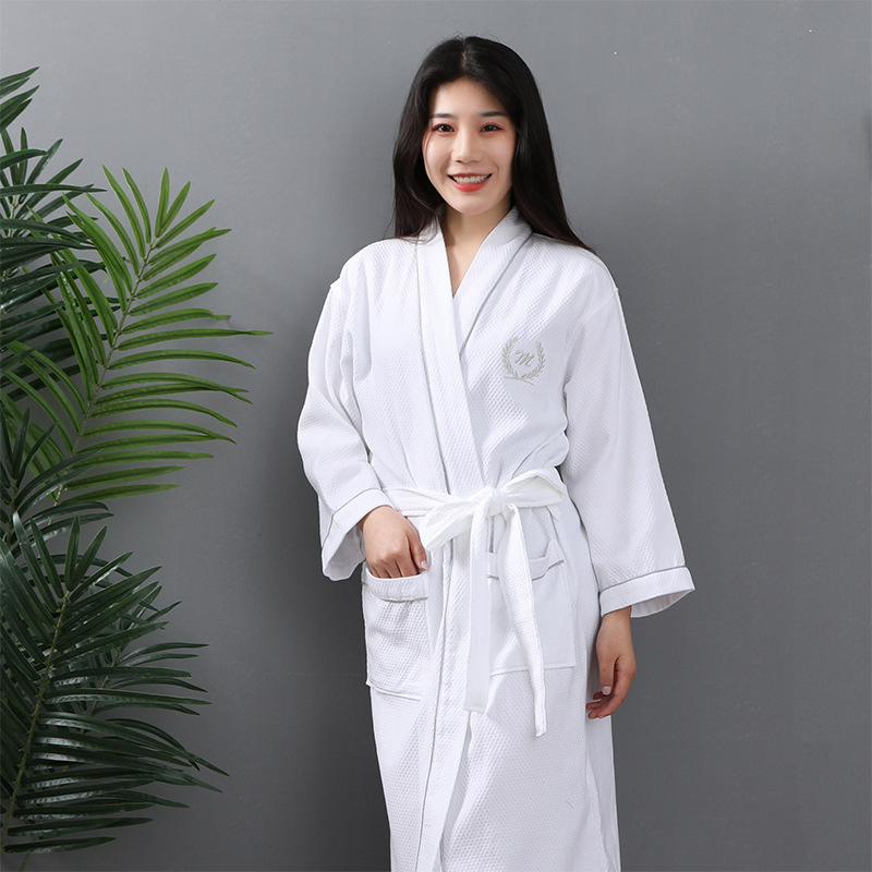 High-Count Cotton Hotel SPA Bathrobe - Moisture-Wicking & Quick-Drying Sauna Robe