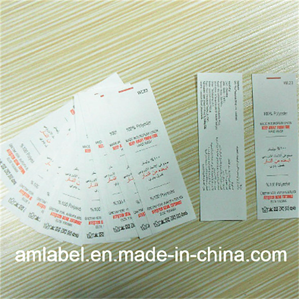 Custom Logo Silk Screen Printed Washing Care Label