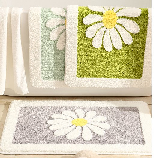 Soft and Water Absorbent Bath Mat Machine Washable Microfiber Shaggy Shower Mat