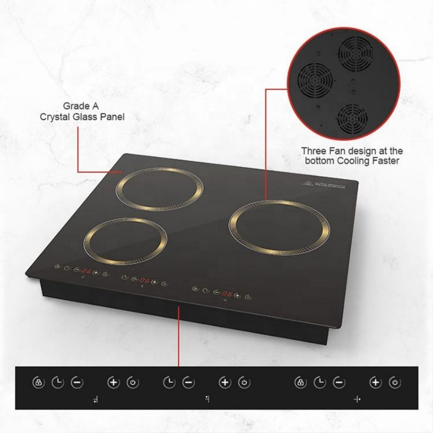 Factory Direct Sale Hotpot Cooktop Stove 5700W Electric 3 Burner Induction Cooker