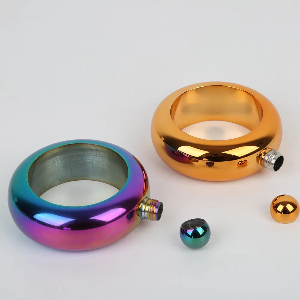 304 Stainless Steel3.5oz Portable Colorful Flagon Hip Flask Wine Pot