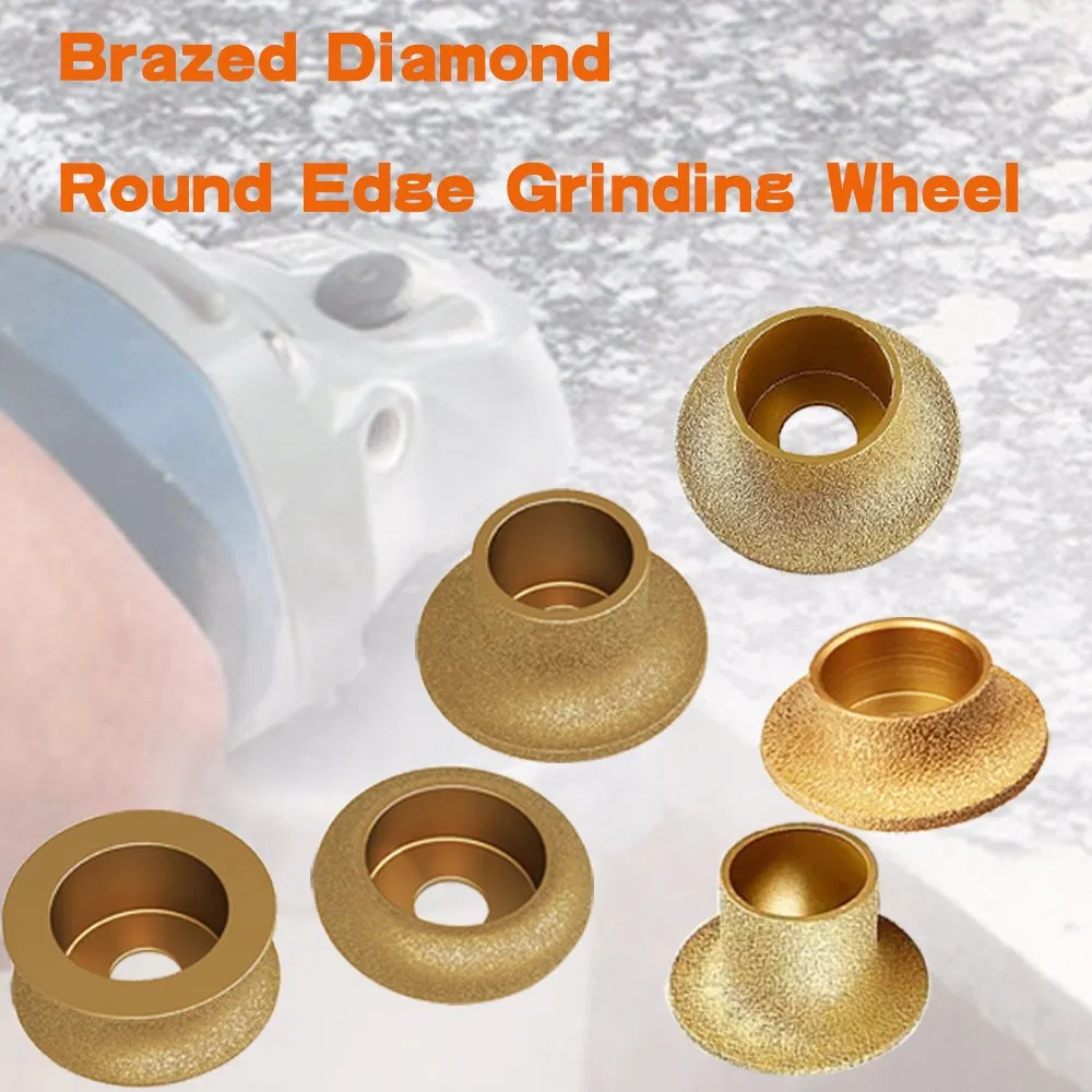 Dry Vacuum Brazed Diamond Grinding Wheel for Marble Edging Demi-Bullnose Edge Profile