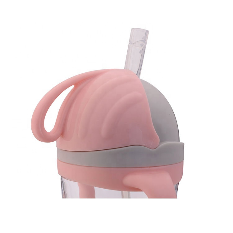 Eco-Friendly Baby Milk Bottle with Kindergarten Straw and Straps