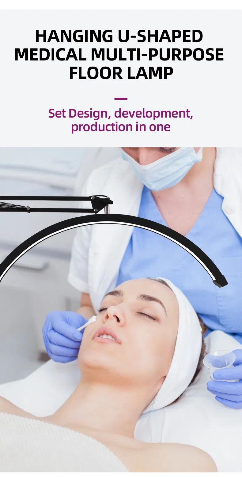 Adjustable Brightness Floor LED Lash Nail Lamp Half Moon Lighting for Beauty Applications