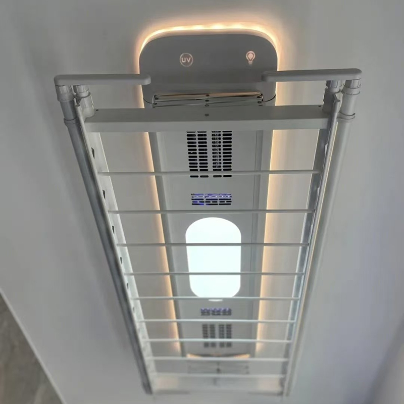 Dryer Heating Feature Outdoor Balcony Ceiling Mounted Hanging Laundry Aluminum Drying Rack