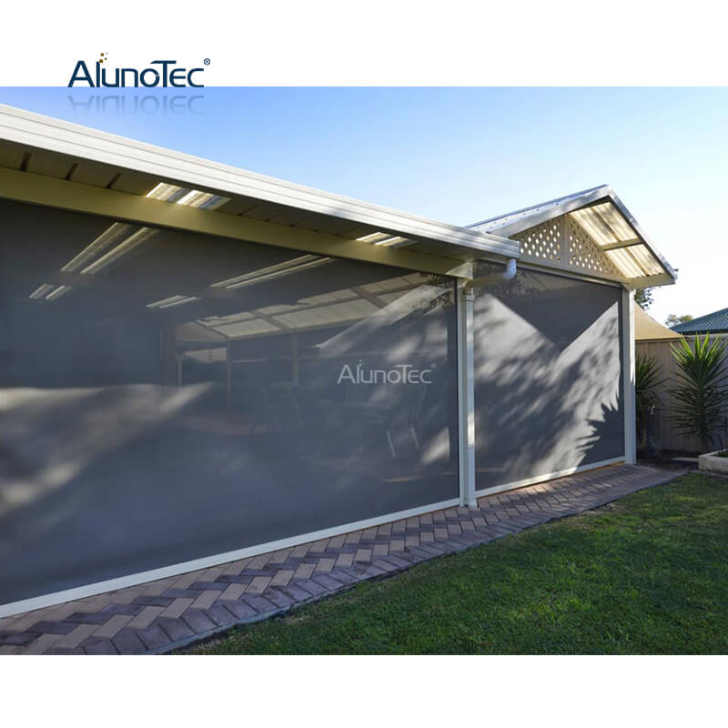 AlunoTec Modern Automatic Roller Screens Aluminum Cover Roller Zip Screen Outdoor Alfresco Blinds