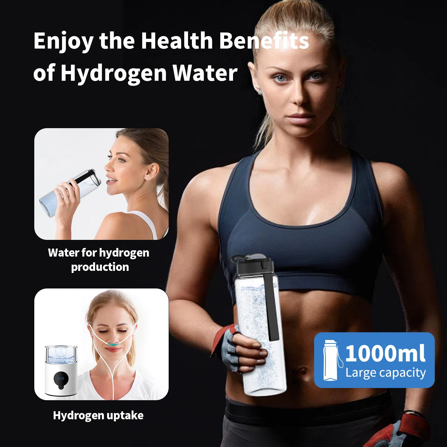 Suyzeko OEM 390ml USB Rechargeable Spe Pem Technology Hydrogen Water Generator Hydrogen Rich Water Bottle