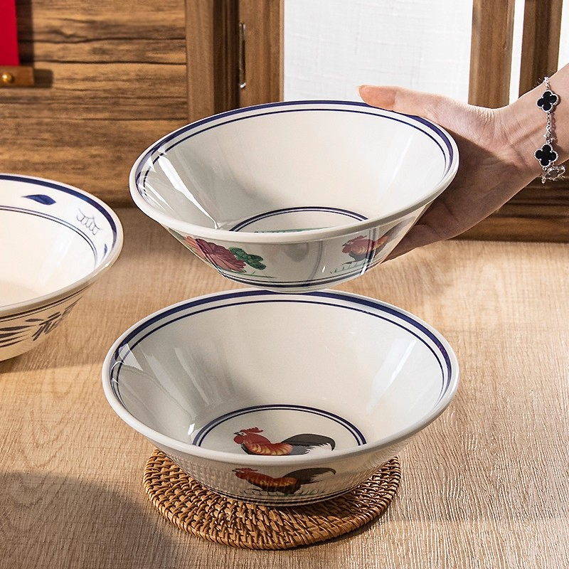 Chinese Style Custom Logo Restaurant Serving Bowl Melamine Noodle Ramen Bowls