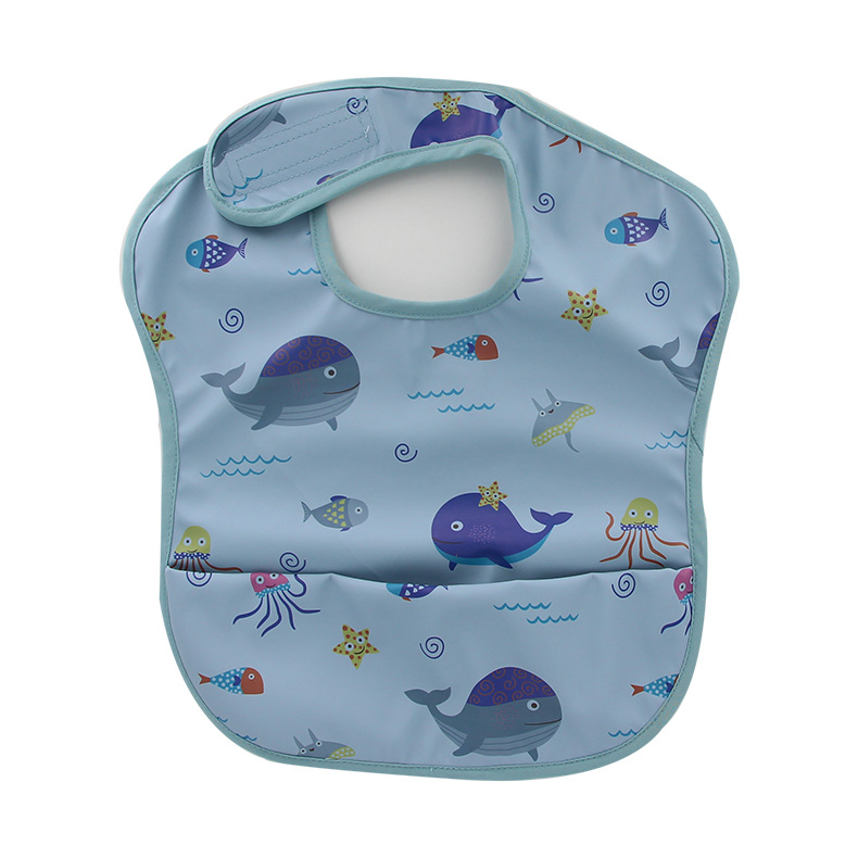 PU Bib, Oubei Cross-Border Baby Food Bib, Baby Saliva Bib, Waterproof and Dirt-Proof Children's Saliva Bib