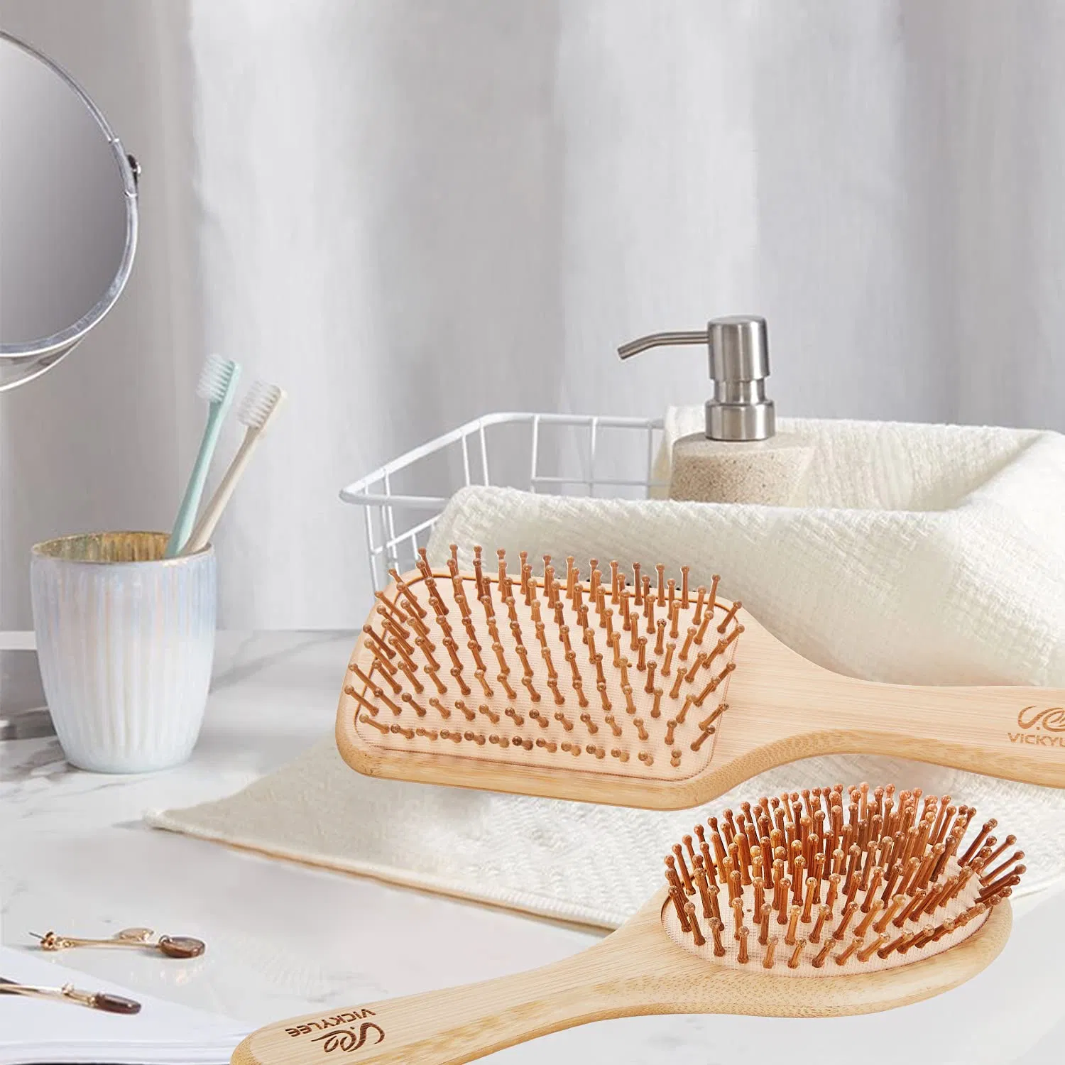 Large Natural Wooden Bamboo Hair Comb
