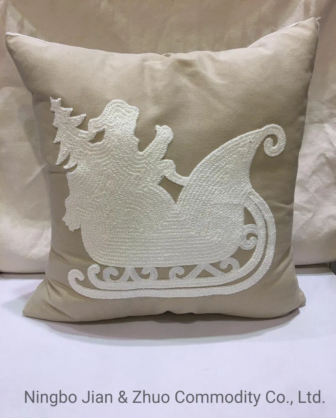 Custom Embroidery Christmas Cotton Pillow Cushion
