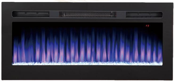 Wall Mounted or Recessed Orange/Blue/ Orange & Bue Mixed Flame Electric Fireplace