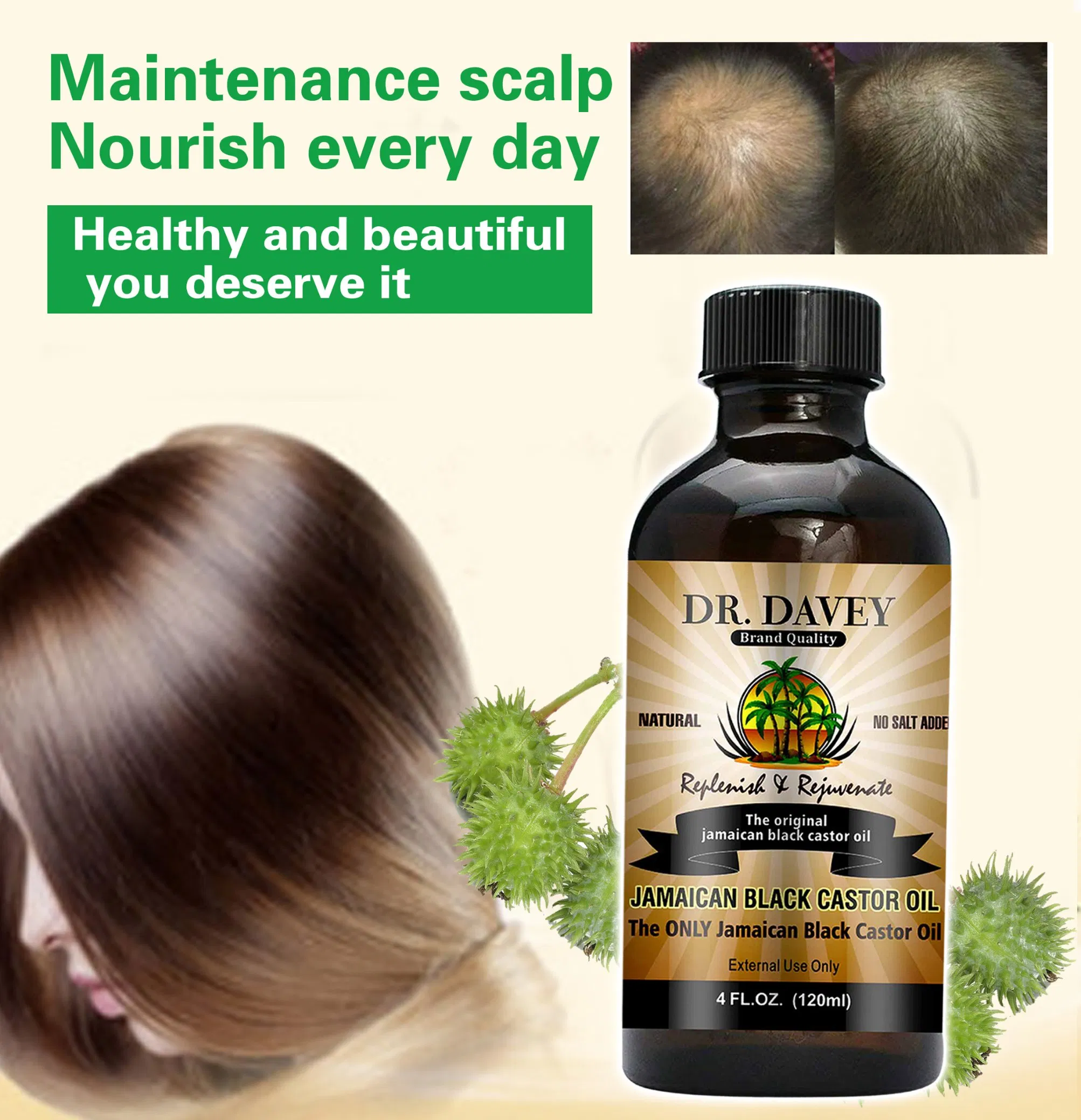 Dr. Davey Black Castor Black Seed Coconut Hair Growth Oil OEM/ODM Private Label Acceptable