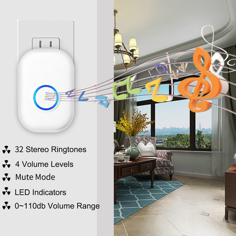 Cheap Economic Long Range Battery Powered AC Plug in Wireless Doorbell