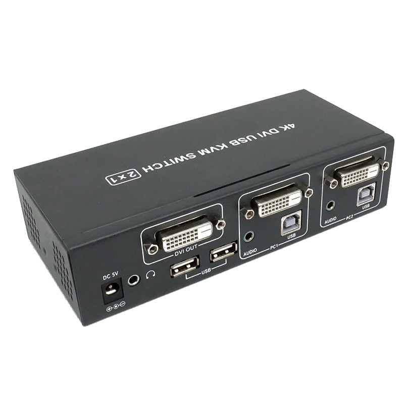 Переключатель AV 4K 2x1 с USB и DVI
