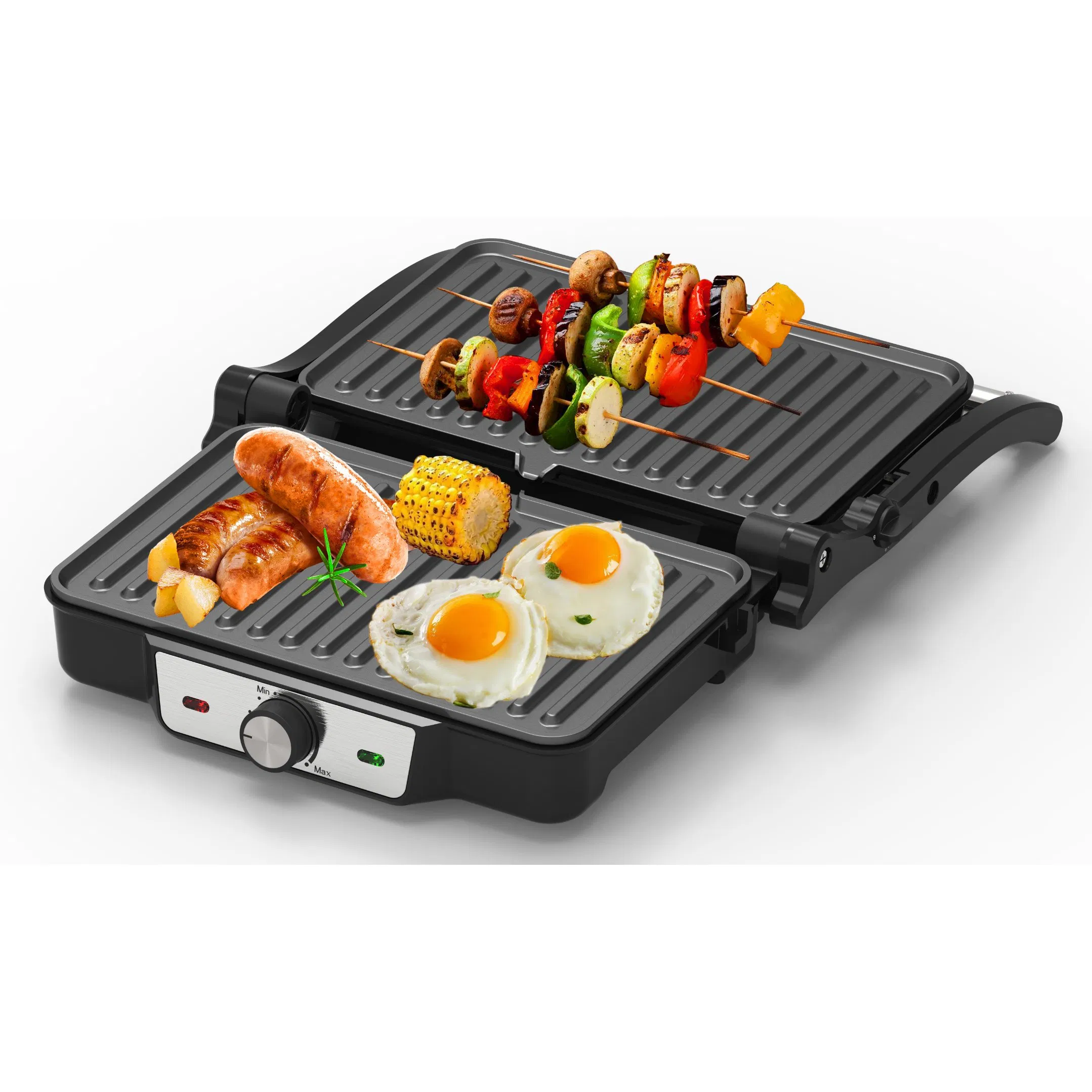 2 in 1 Food Grade Portable Steak Grill with Non-Stick Coating Face