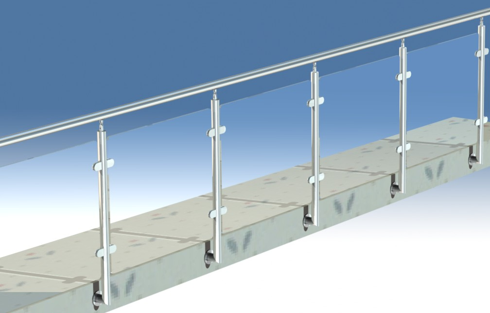 Ablinox Diferent Size Factory Manufacturer Customized Mirror Glass Railing for Airports