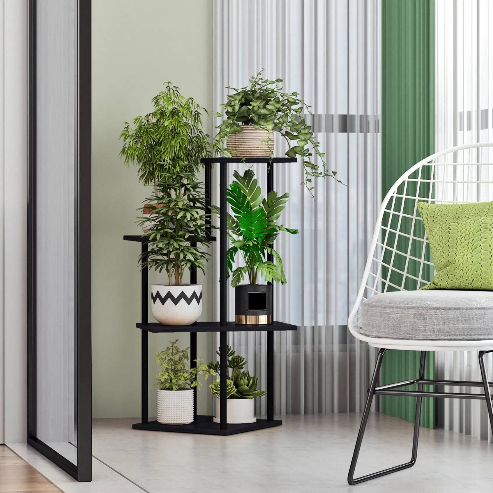 Rustproof Sturdy and Stable Easy to Install Multi-Layer Plant Shelf