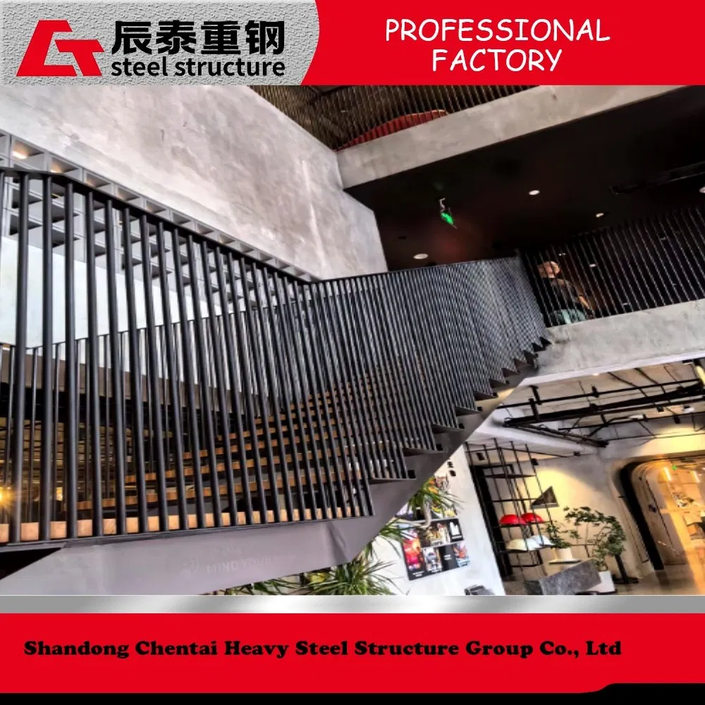 Building Material Steel Structure Staircase for Coffee Shop Indoor Building