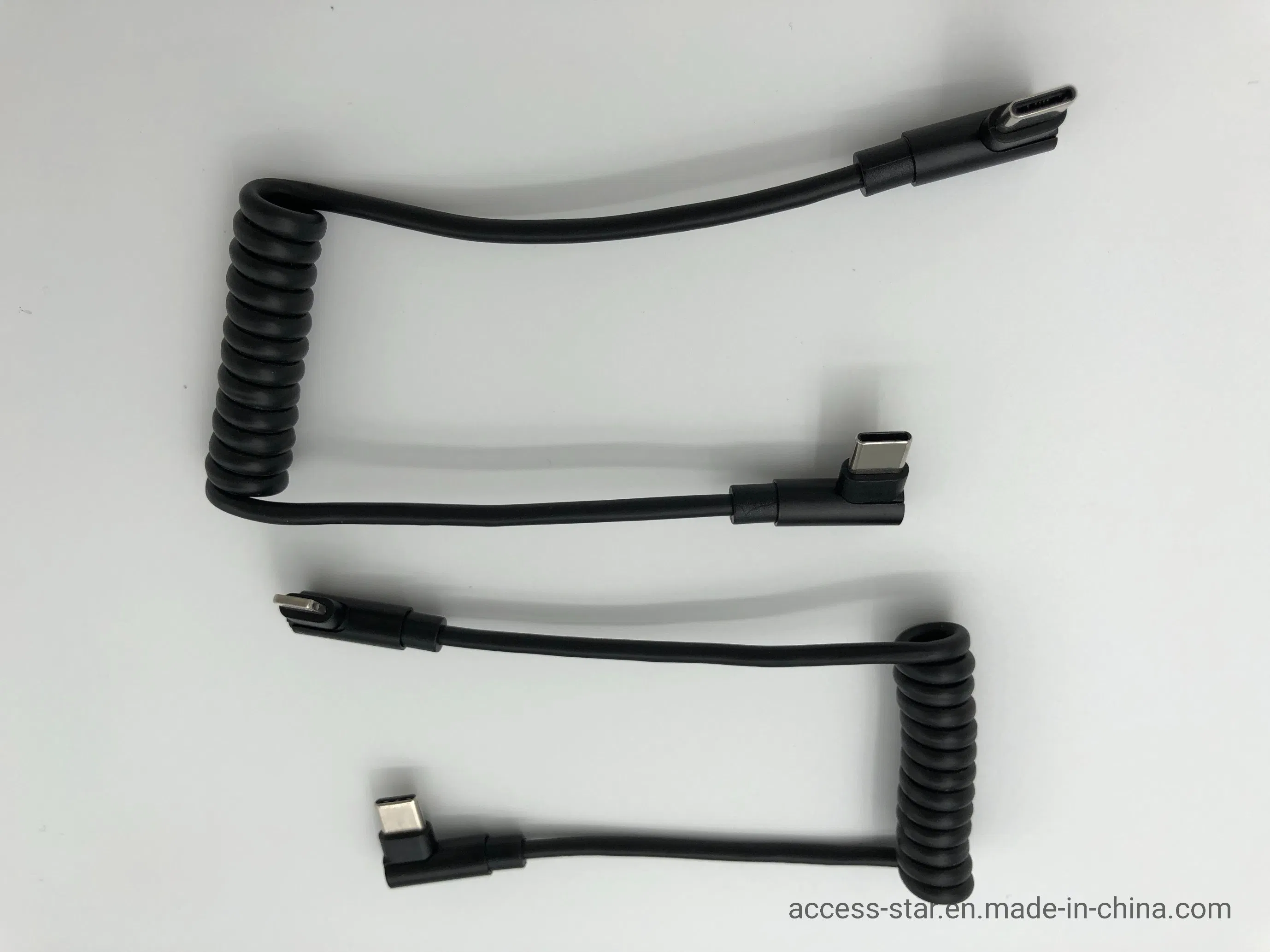 USB-кабель 0.4 м, черный, USB-A на Type-C, 90 градусов
