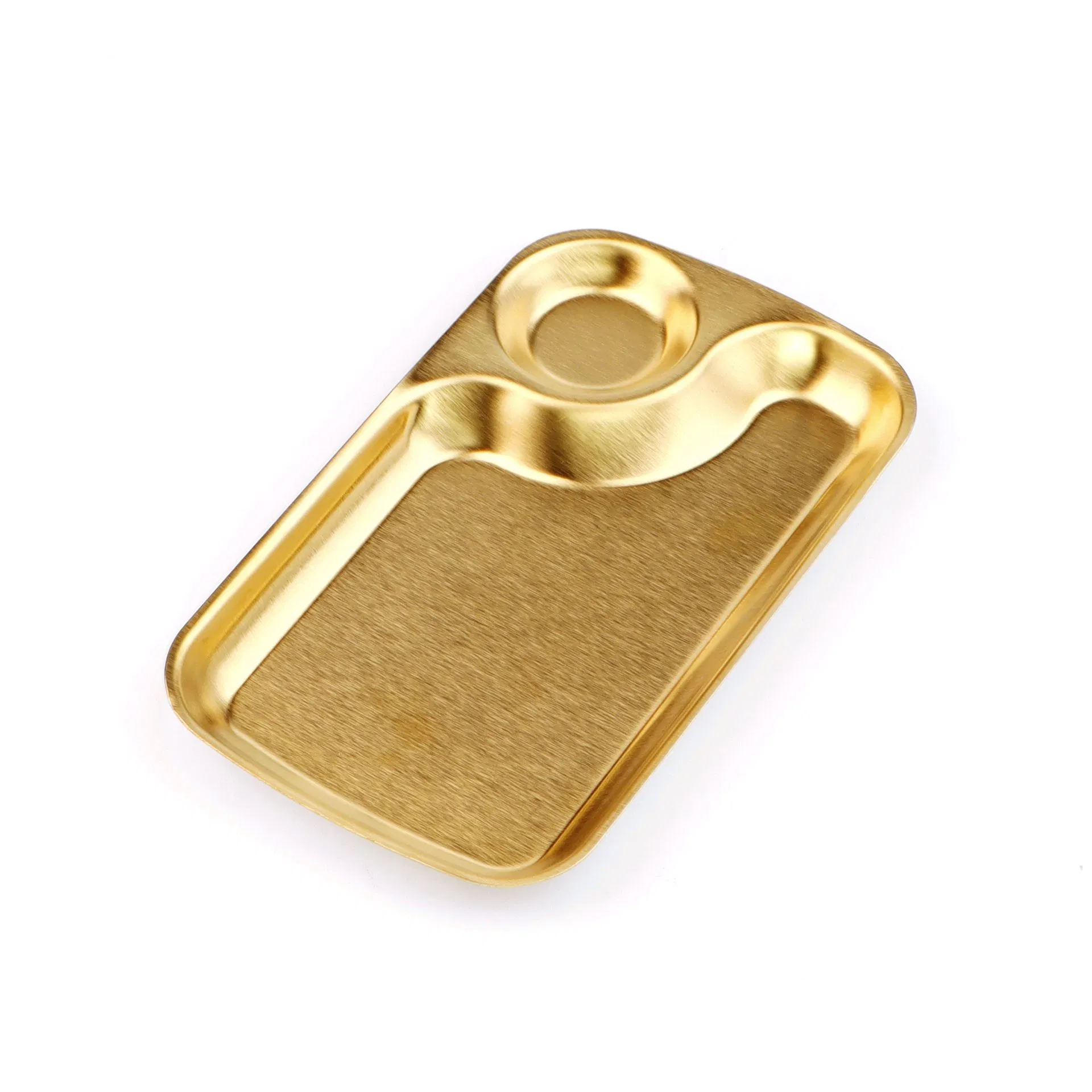 Rectangular Stainless Steel Korean Food Plate Silver Gold Custom Service