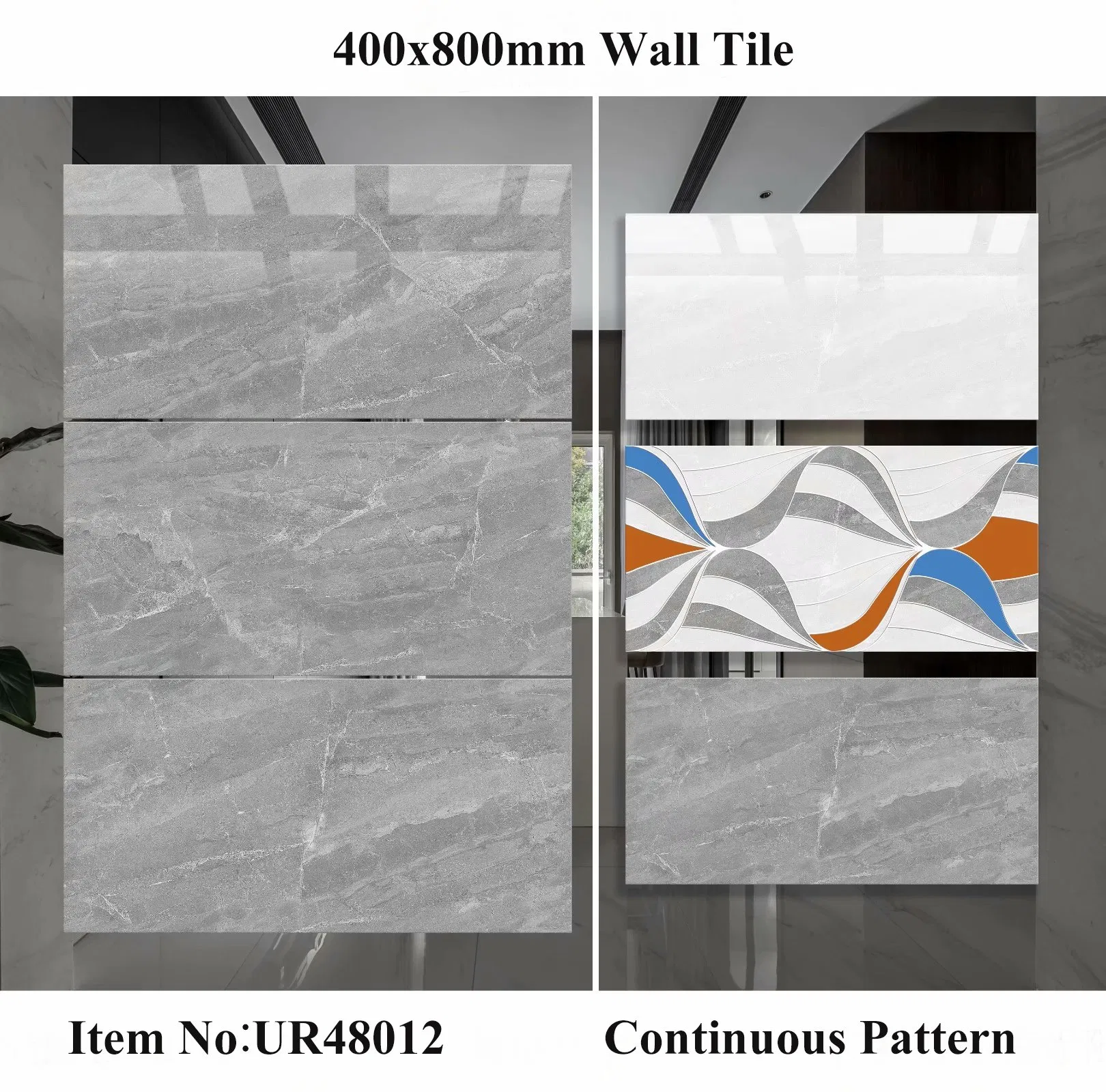 China Foshan New Design Building Material 400X800mm Glazed Porcelain Ceramic Bathroom Flooring Wall Tile