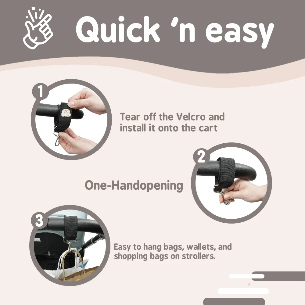 Baby Stroller Hook with Cute Bear Design