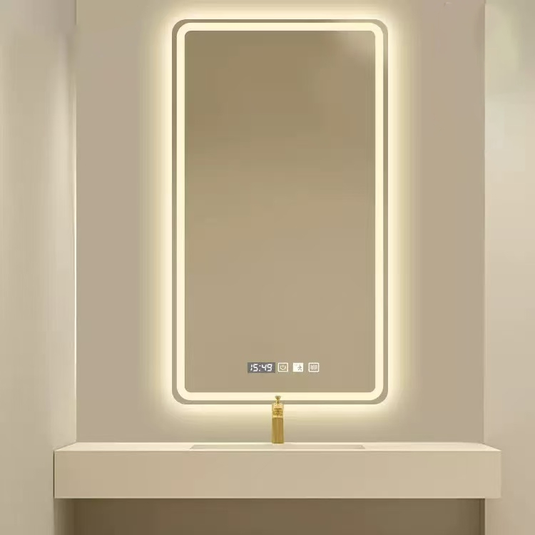 Floating Sensor Bathroom Mirror! Nano Anti-Fog + IP67 Waterproof, Always Clear and Bright During Your Washing Routine.