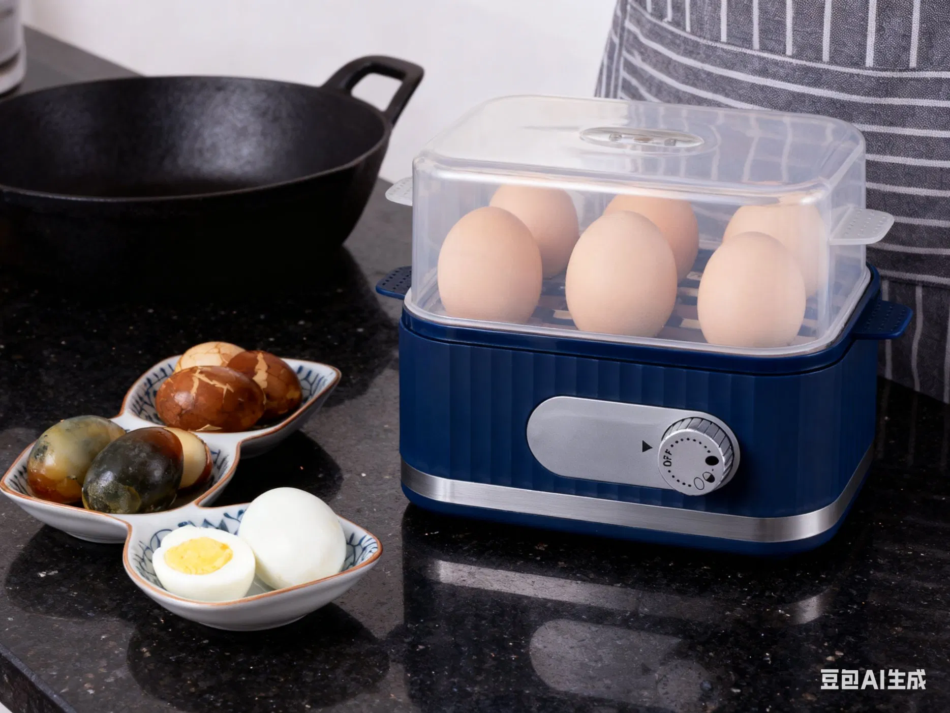Compact Electric Egg Cooker with Timer for 6 Eggs 400W Capacity