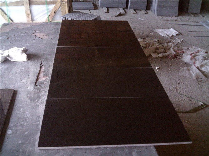 Polished, Flamed G684 (black pearl) Black Granite Tiles