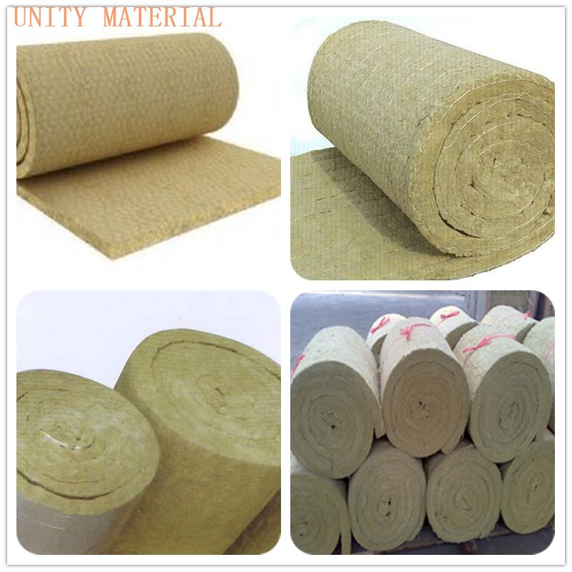 High Quality Insulation Roll Thermal Blanket 50mm 60 100kg/M3 Rock Wool Blanket with Wire Mesh