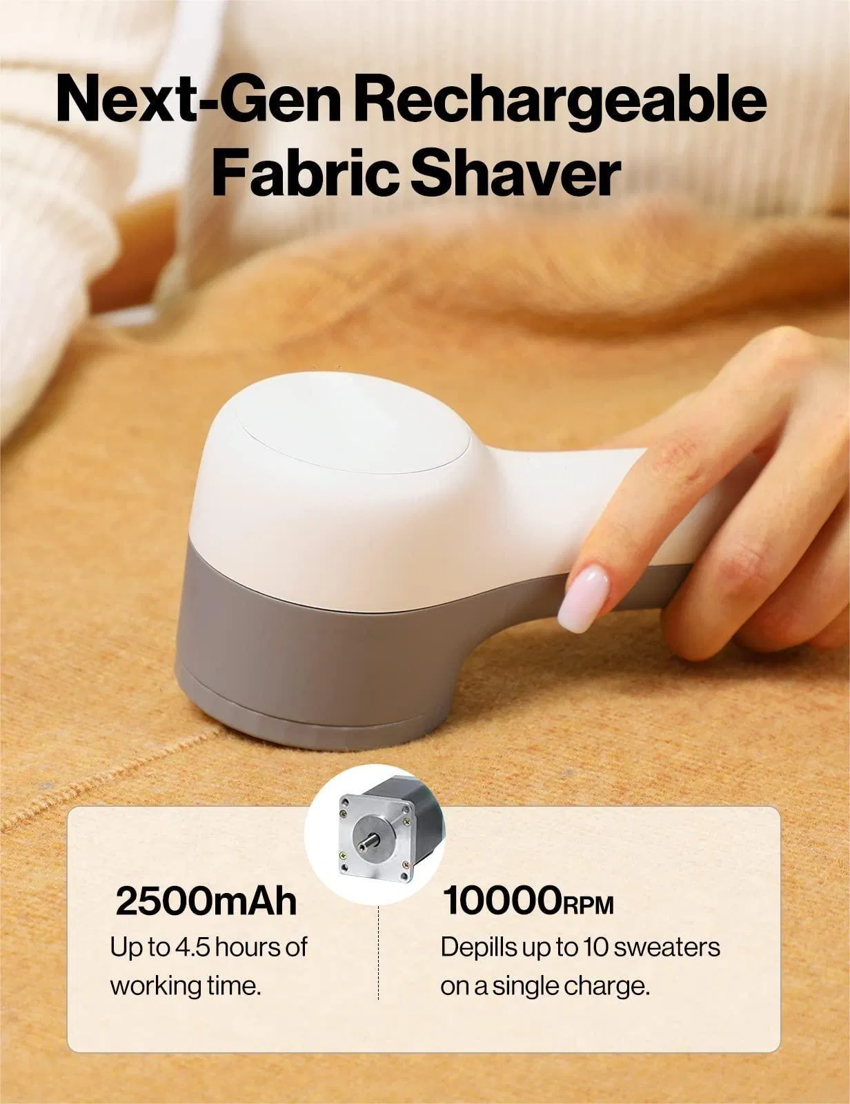 Clothing Upholstery Fabric Shaver Sweater High-Perf Rechargeable Electric Fuzz Lint Balls Remover