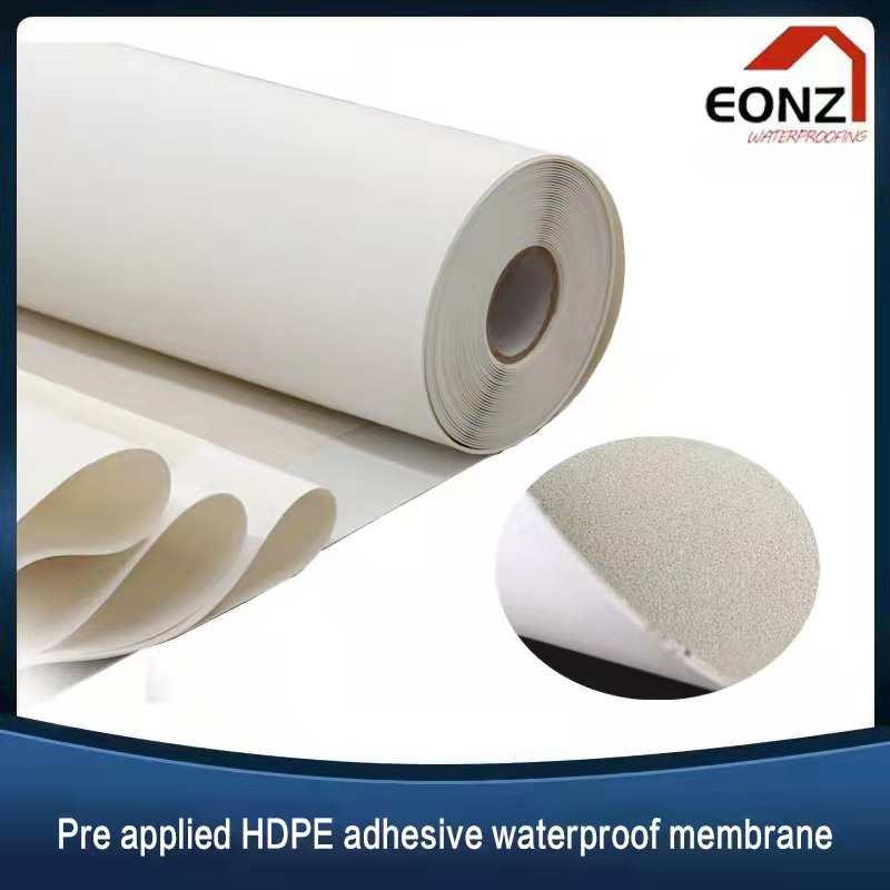 Pre-Applied High Polymer HDPE Self Adhesive Waterproof Membrane
