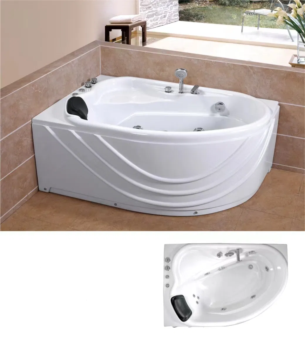 Угловая акриловая ванна с гидромассажем