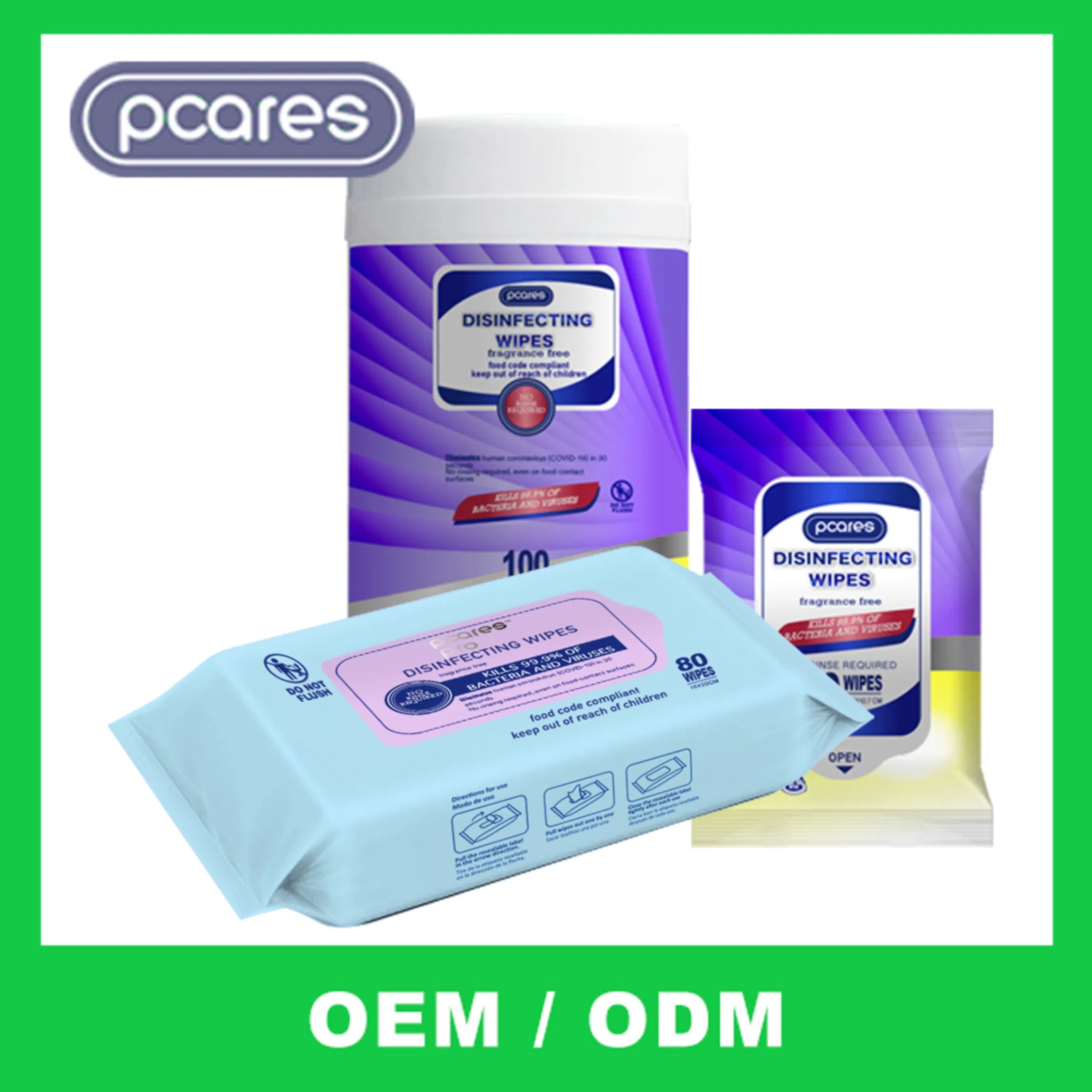 ODM Antibacterial Disinfectant Cleaning Wipes for Rapid Surface Sanitization