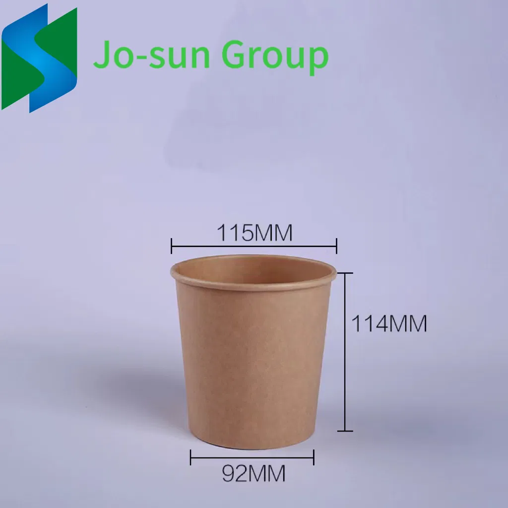 1100ml Disposable Take Away Kraft Round Salad Bowl with Paper Lid