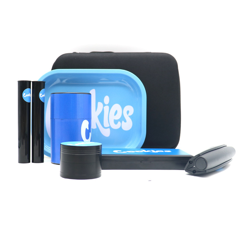 Leather Bag Drop Plastic 8-Piece Set of Smoke Grinder Smoke Set Tray Cigarette Maker Smoking Set