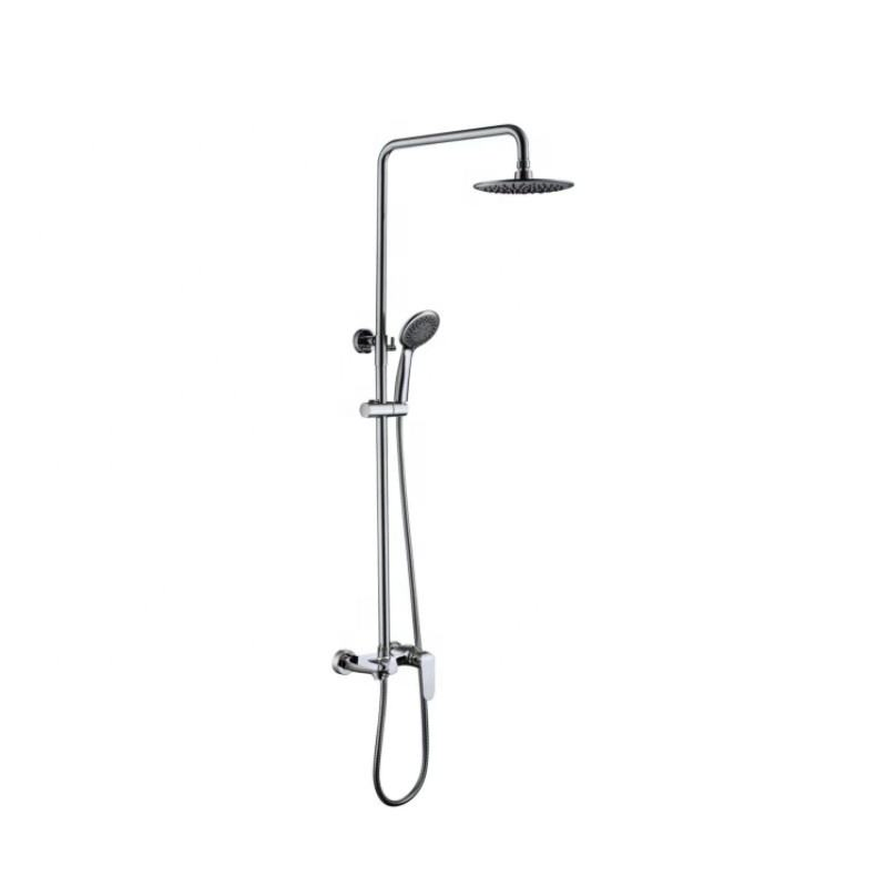 Bathroom Rain Handheld Shower Faucet Wall Mount Brass Hot and Cold Water Mixer Shower Set