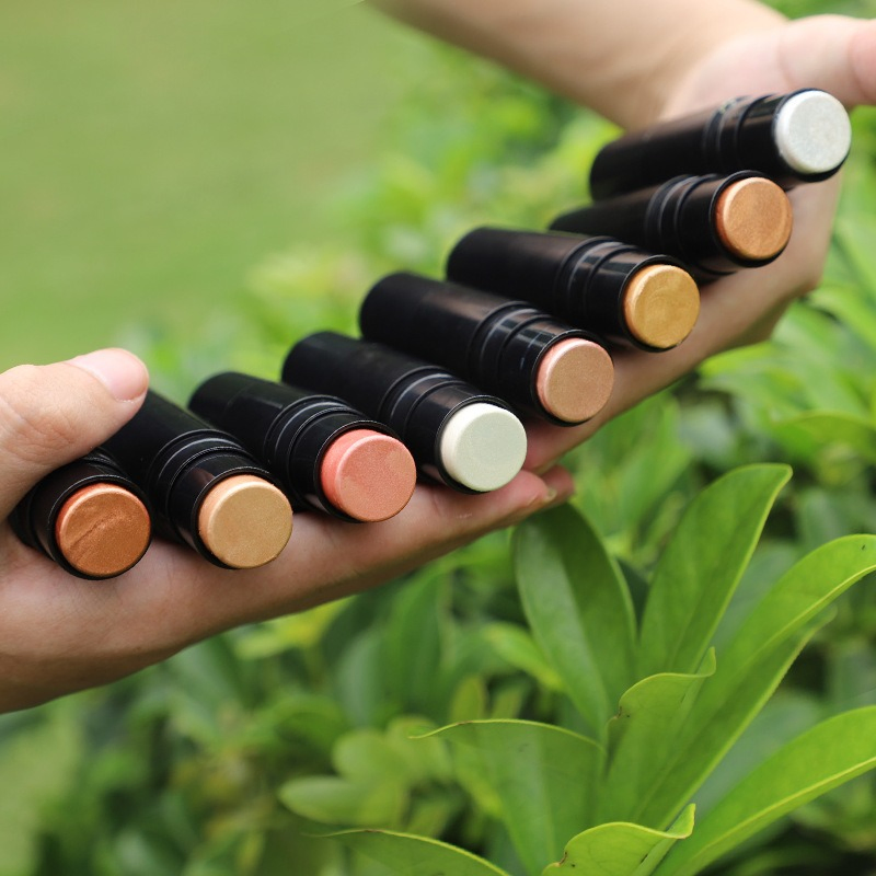 Cosmetics Factory 2-in-1 Custom Vegan Cream Makeup Highlighter Stick with Brush