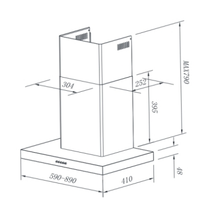 High Quality Range Hood Wall Mount Kitchen Cooker Extractor T Shape Hood