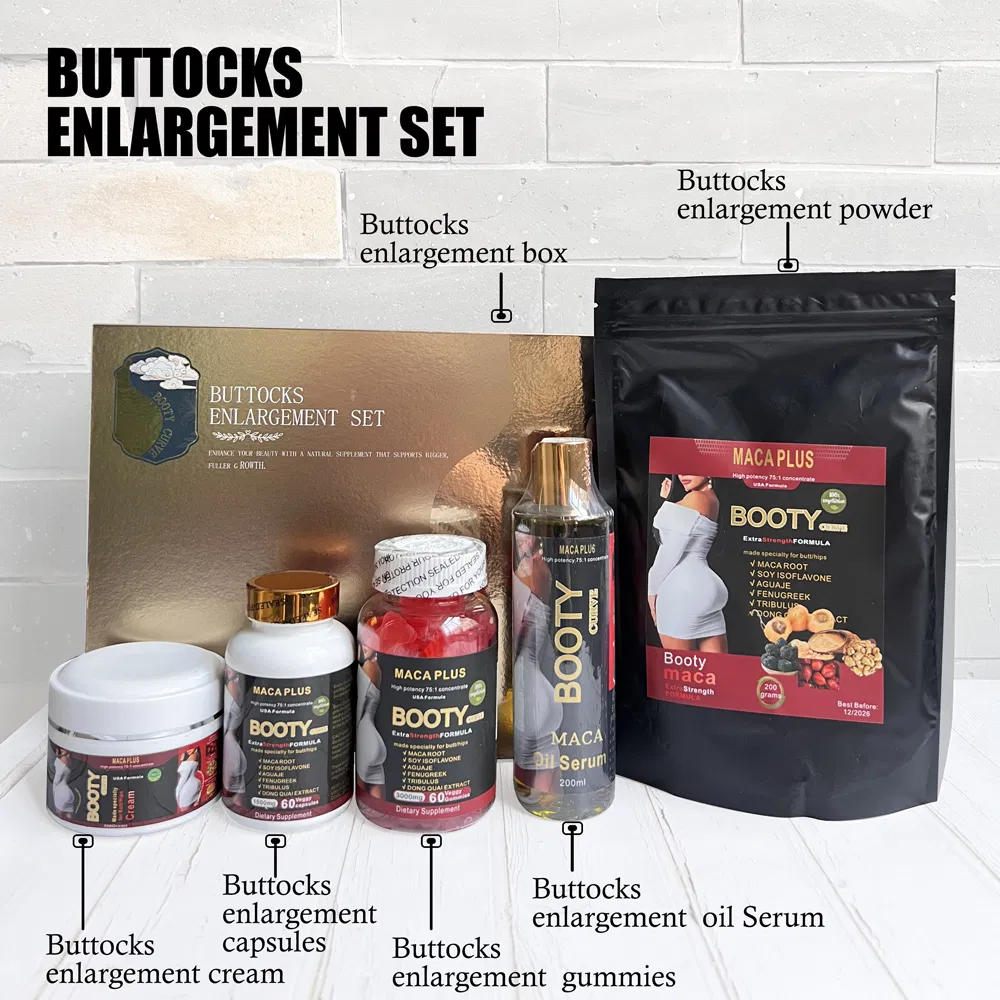 Butt Enlargement Five Piece Sets Private Label Lift HIPS up Serum Oil Massage Cream Lotion Create Sexy Curve Enhance Butt Set
