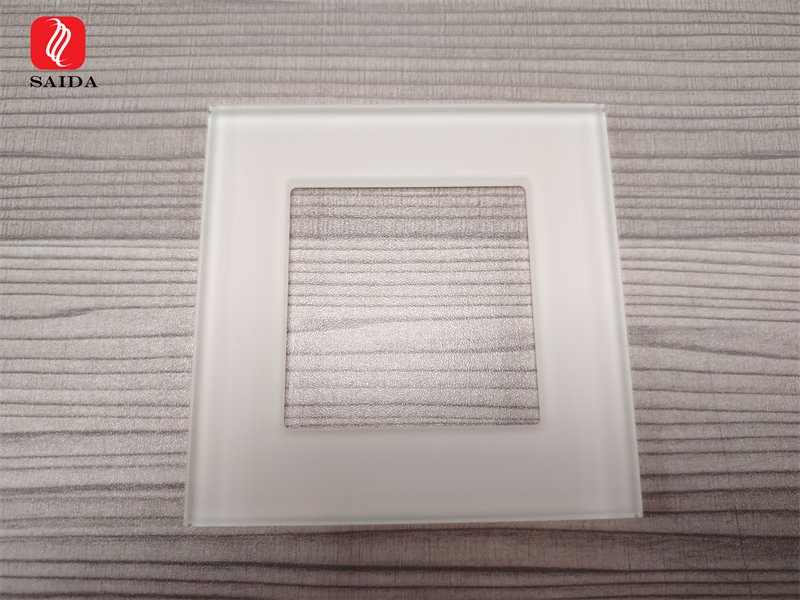 Customized Champagne Color on One Side Frosted on Other Side 95*95*6mm Flat Polished Edge Tempered Glass for Switch Socket Panel Glass