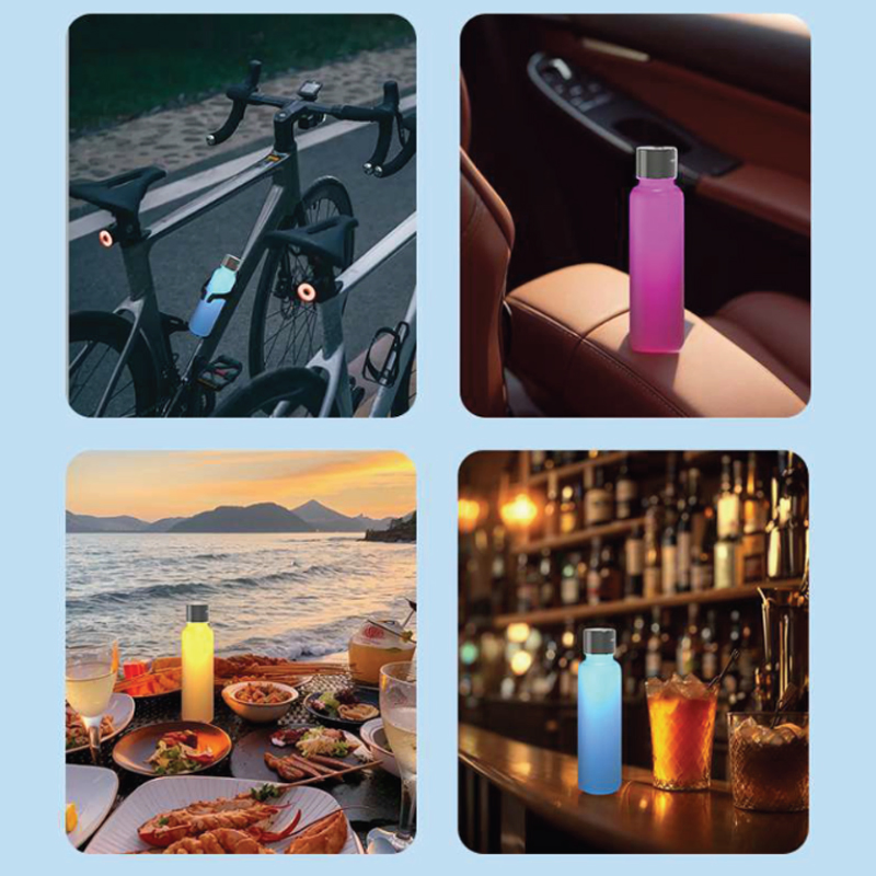 Bike Gifts Reusable Tritan BPA Free Illuminated Water Bottle with LED Glowing Lid