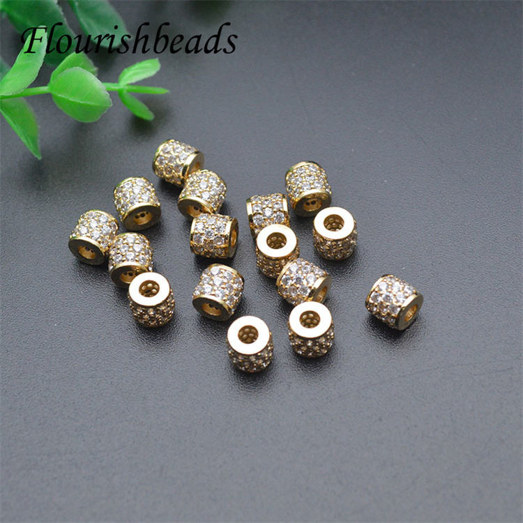 Anti-Rust Nickel-Free 18K Gold-Plated Round Cylinder Spacer Beads for Jewelry Making