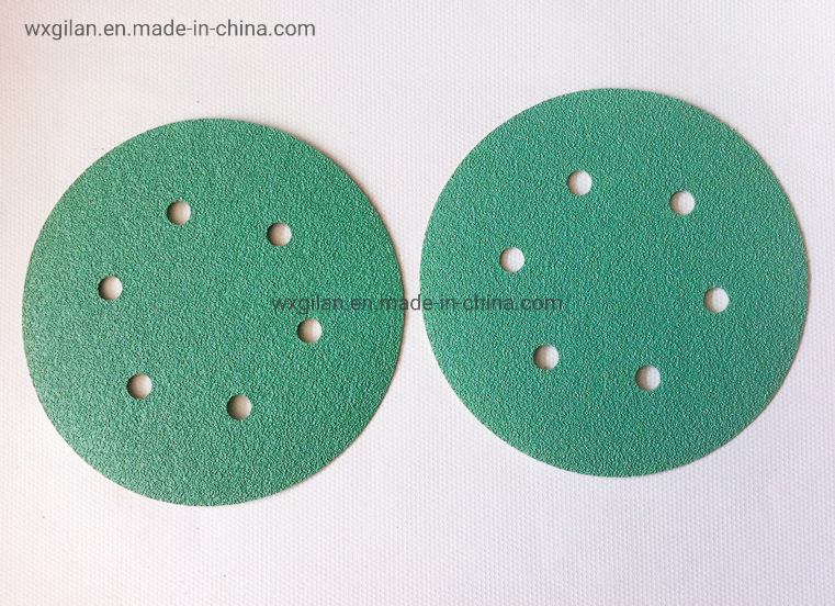 Шлифовальные диски 150 мм на липучке, зеленые
