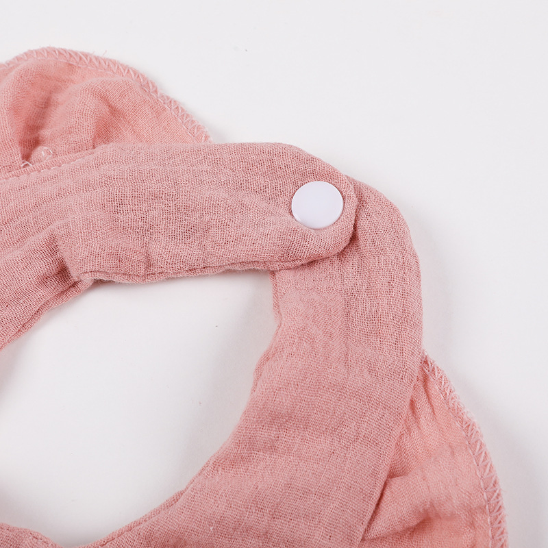 Ins - Style European and American Baby Ruffled Bubble Gauze Infant Bib: Double - Layered Crepe Fabric Drool Bib, a - Class 100% Cotton for Babies